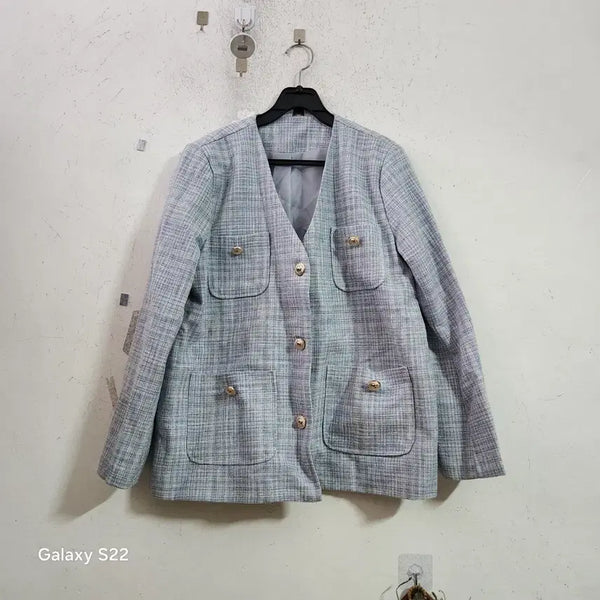 [BUNJANG] Tweed Jacket Blue/Gray / 트위드 자켓 블루/그레이