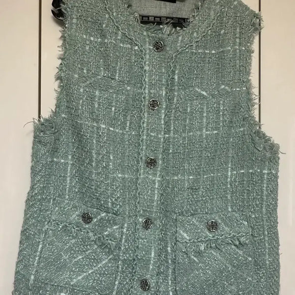 [BUNJANG] Mint Tweed Vest / 트위드 조끼 민트