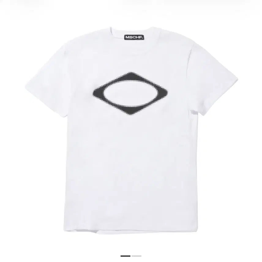 [BUNJANG] Mischief Rhombus Blur Short Sleeve T-Shirt Basic White M / 미스치프 롬버스 블러 반팔 티셔츠 베이직 화이트 m