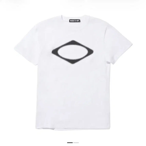 [BUNJANG] Mischief Rhombus Blur Short Sleeve T-Shirt Basic White M / 미스치프 롬버스 블러 반팔 티셔츠 베이직 화이트 m