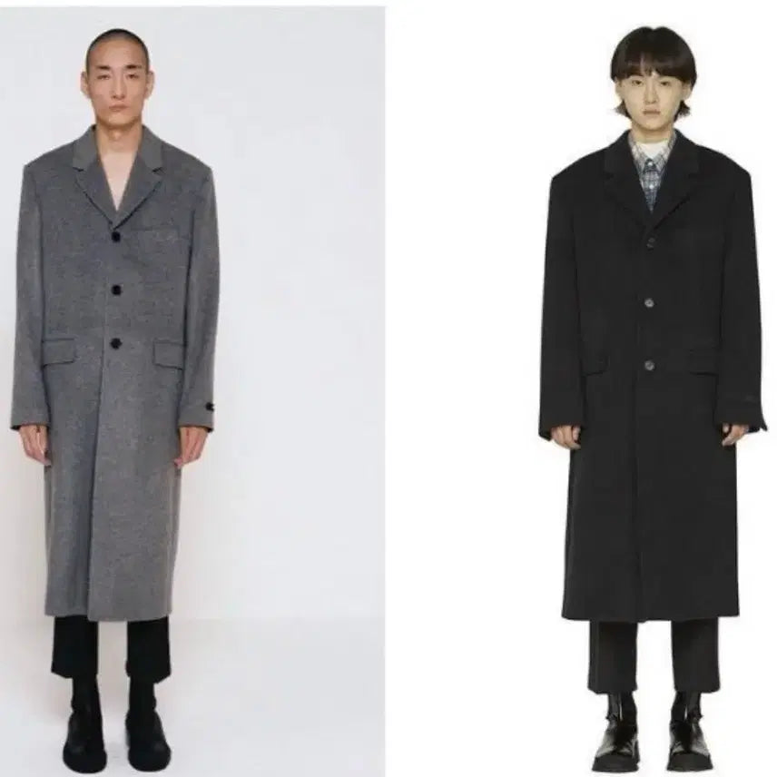 [BUNJANG] MNGU 17FW 3-Button Wool Cashmere Blend Coat Bundle Set / [L] 일괄판매 MNGU 17FW 코트 블랙/그레이