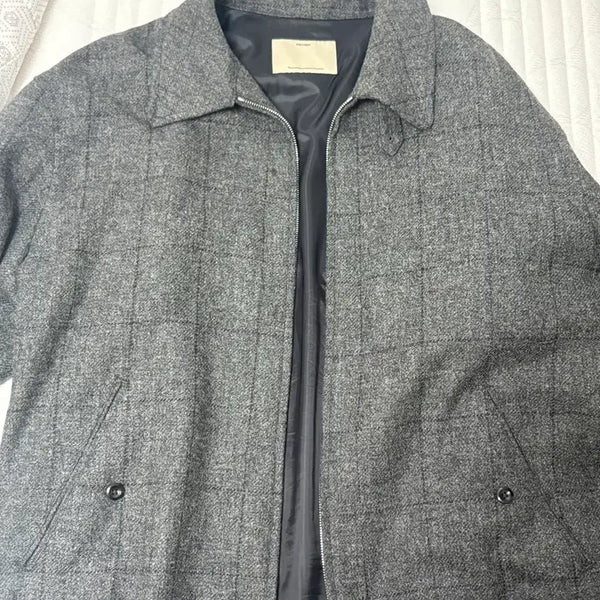 [BUNJANG] Pottery Check Blouson Gray Blue / 포터리 체크 그레이 블루종