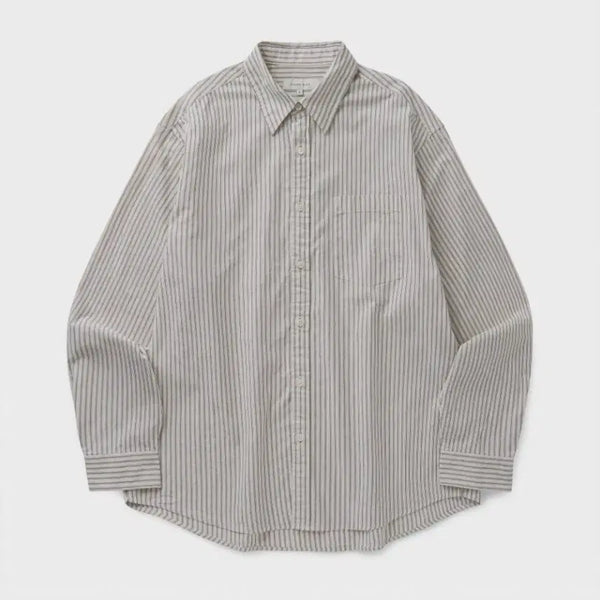 [BUNJANG] Union Blue Editor Stripe Shirt Black / (XL) 유니온블루 에디터 스트라이프 셔츠 블랙