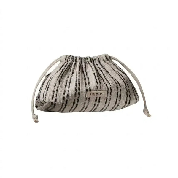 [BUNJANG] Findive Cosmetic Pouch Makeup Pouch Striped Pouch Drawstring Pouch / [새상품] 파인다이브 화장품 파우치 메이크업 파우치 스트라이프 파우치 복조리 파우치