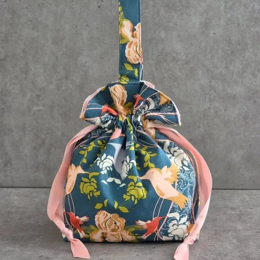 [BUNJANG] Handmade String Pouch Bag with Handle / 핸들스트링파우치백