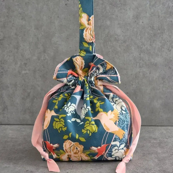 [BUNJANG] Handmade String Pouch Bag with Handle / 핸들스트링파우치백