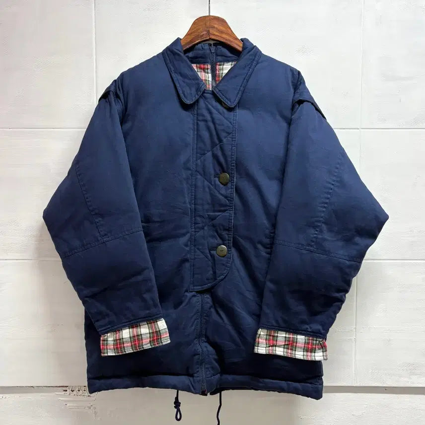 [BUNJANG] Navy Down Feather Padded Vest Jumper (JPN) / 네이비 다운 페더 패딩 베스트 점퍼 JPN