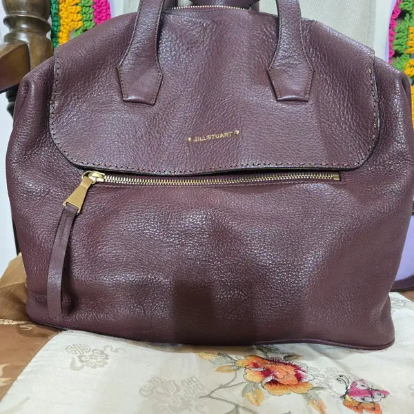 [BUNJANG] JILLSTUART Burgundy Leather Backpack / 질스튜어트 백팩 버건디