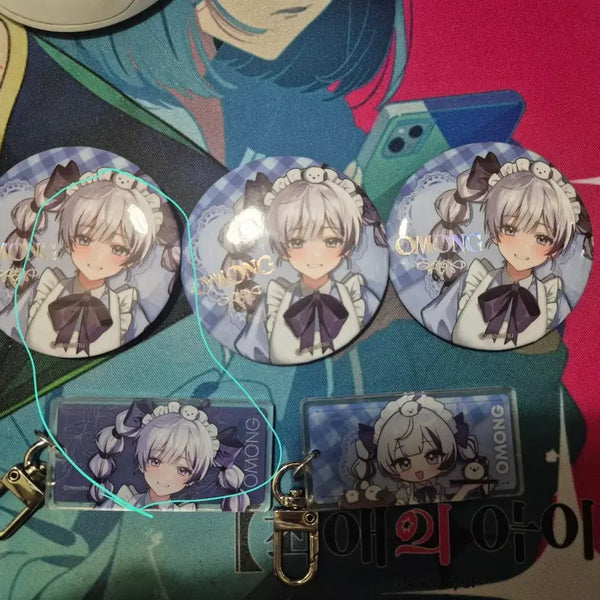 [BUNJANG] Io Mong Can Badge, Keychain, Photocards, and POB Bundle Set / 이오몽 캔배지 1개 키링 1개 포캐 3개 특전 1개