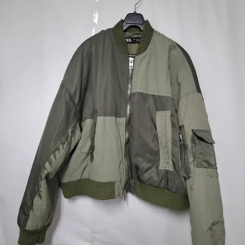[BUNJANG] Zara Block Crop Bomber Jacket / 시착만 해본 자라 블록 크롭항공점퍼