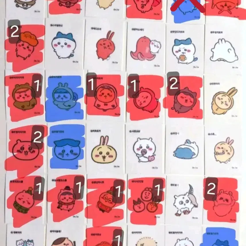 [BUNJANG] Chiikawa Retro Sticker Set / 먼작귀 치이카와 레트로 띠부씰 교환&판매