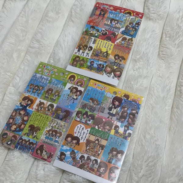 [BUNJANG] Japanese Stationery Sticker Set (3 Sheets, Bundle) / 일본 문구 스티커 3장 일괄