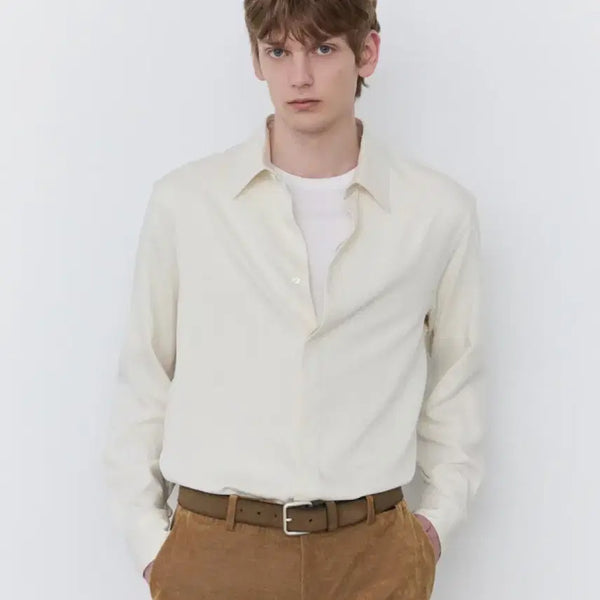 [BUNJANG] JILLSTUART NEW YORK MEN Soft Touch Hidden Placket Rayon Casual Shirt XL / 새상품) 질스튜어트 뉴욕 맨 2025 F/W 소프트터치 히든 플라켓 레이온 캐주얼 셔츠 XL 정가 370,000원