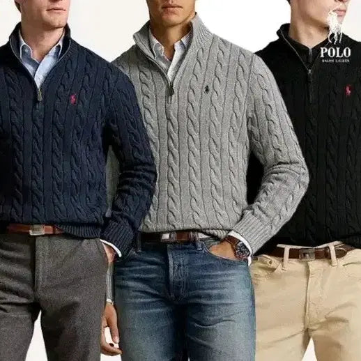 [BUNJANG] Polo Ralph Lauren Cable Knit Half-Zip Sweater / 폴로 랄프로렌 케이블 니트 반집업