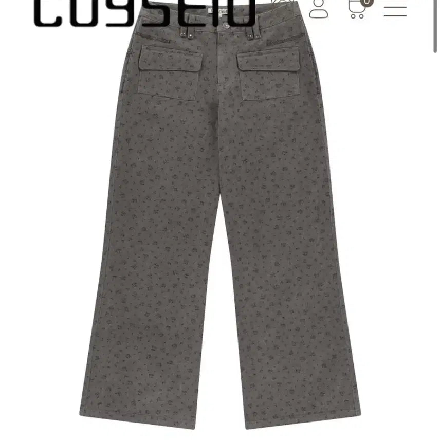 [BUNJANG] Koiseio Flower Pants Navy / 코이세이오 플라워 팬츠 네이비