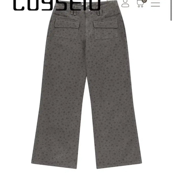[BUNJANG] Koiseio Flower Pants Navy / 코이세이오 플라워 팬츠 네이비