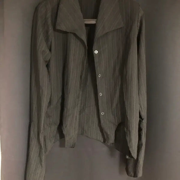 [BUNJANG] Black Side Slit Long Sleeve Blouse - L / 새상품 팔이긴 옆트임 블라우스 블랙 L
