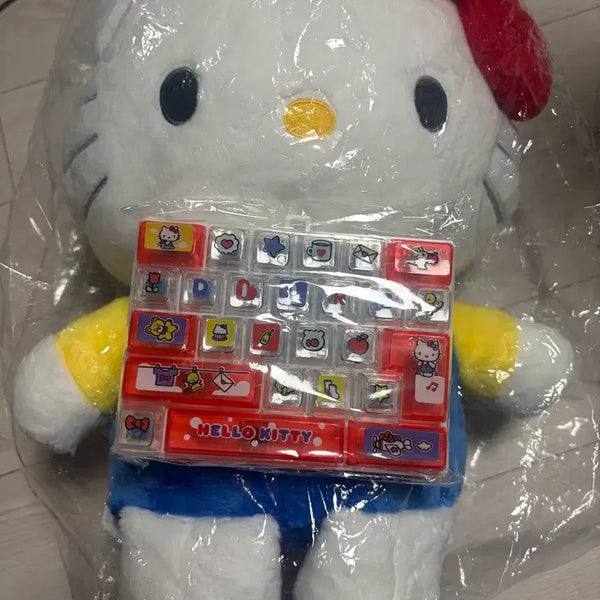 [BUNJANG] Hello Kitty Plush Backpack 35cm & Kitty Keycap Keyboard Set / (새상품) 헬로키티 인형백팩 35cm, 키티 키캡키보드