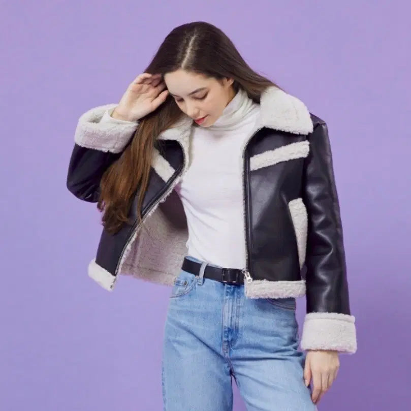 [BUNJANG] Chocollat Suede Leather Jacket / 콜릿 무스탕 가죽 자켓