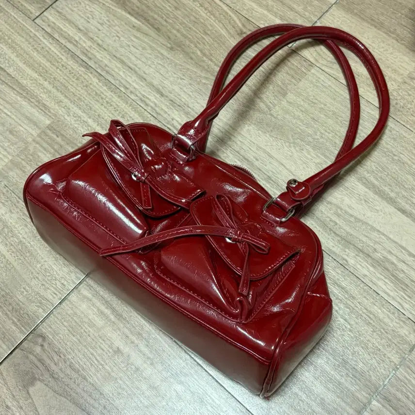 [BUNJANG] Ribbon Red Shoulder Bag / 리본 레드 숄더백