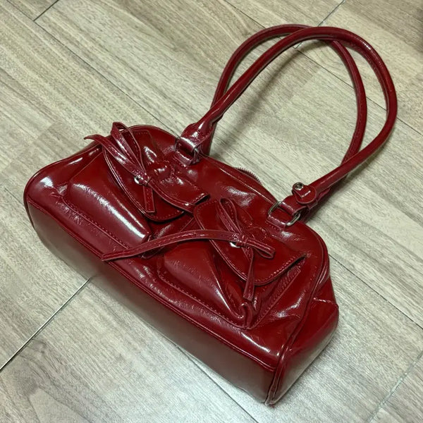 [BUNJANG] Ribbon Red Shoulder Bag / 리본 레드 숄더백