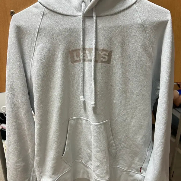 [BUNJANG] Levi's Hoodie Light Blue Logo Pullover / 리바이스 후드티 S,M