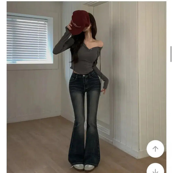 [BUNJANG] Morefit Bootcut Jeans with Hip Padding / 에이블리 모어핏 부츠컷 팬츠 골반뽕 청바지