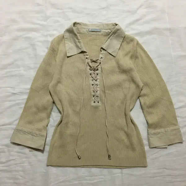 [BUNJANG] Ailette Collar Top / 와투케 아일렛 카라 탑