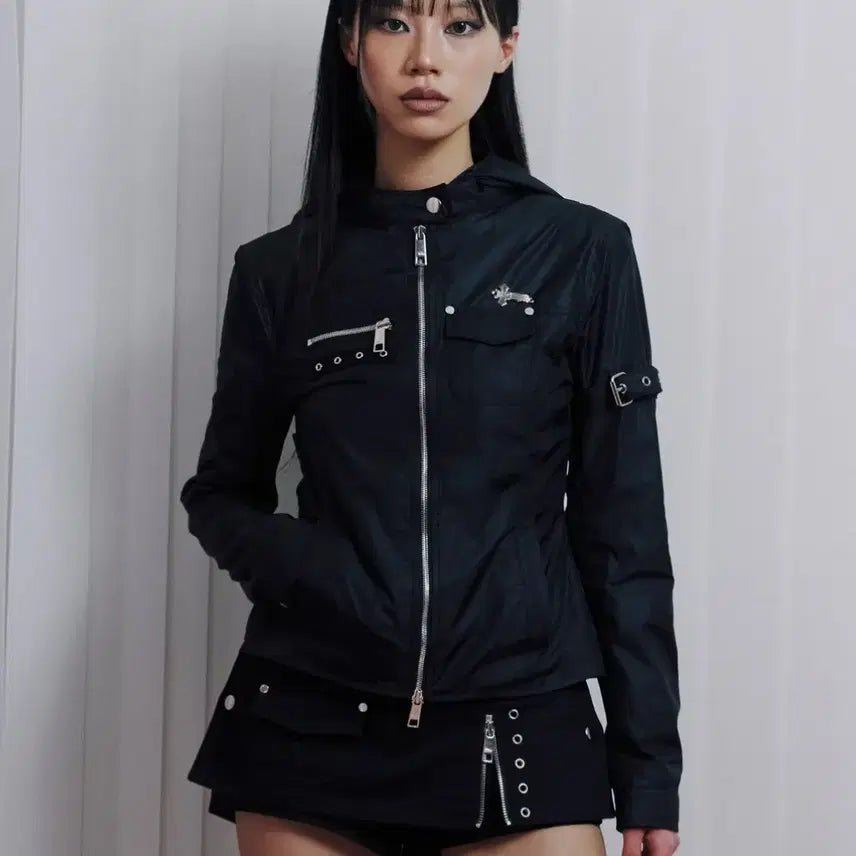 [BUNJANG] ILLIO Biker Windbreaker Black / [새상품 택ㅇ] 일리오 바이커 윈드브레이커