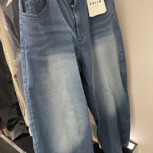 [BUNJANG] Solid Homme 23SS Blue Washed Denim Pants / 솔리드옴므 23ss 블루 워싱 밴딩 데님 팬츠