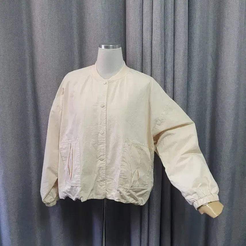 [BUNJANG] Harem Cream Snap Button Jacket / 하렘 크림 똑딱이자켓