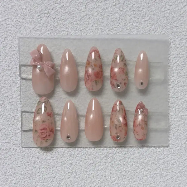 [BUNJANG] Handmade Floral Nail Tips / 꽃 수제 네일팁