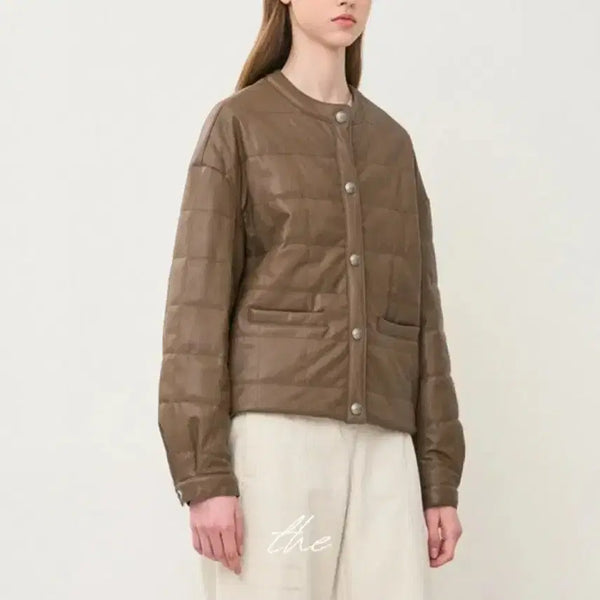 [BUNJANG] The Cashmere Leather Jacket / 한섬 더 캐시미어 레더 자켓
