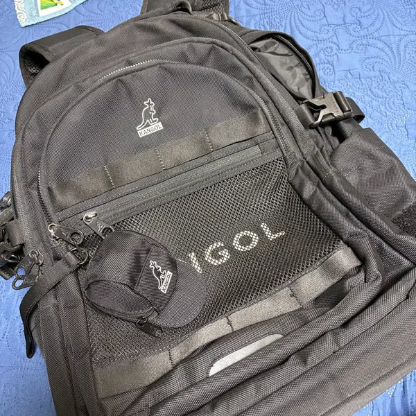 [BUNJANG] Kangol Black Backpack KPFB-BP14280 OS / 캉골 블랙 백팩 KPFB-BP14280 OS