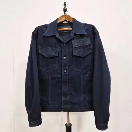 [BUNJANG] Fendi Zucca FF Logo Patch Denim Jacket / 펜디 주카 FF로고 패치 데님 자켓