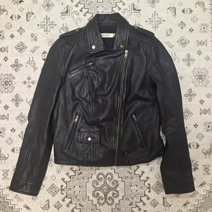 [BUNJANG] NAF NAF 100% Genuine Leather Jacket / NAF NAF 양가죽자켓