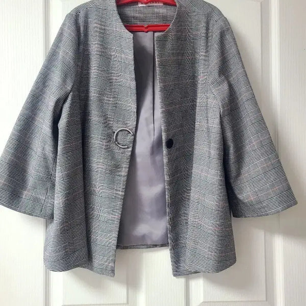[BUNJANG] Check Pattern 7-Sleeve Jacket / 체크 패턴  재킷
