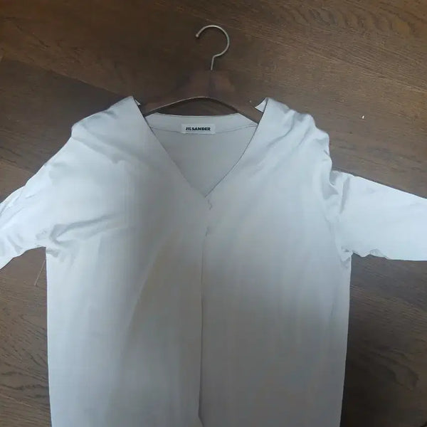 [BUNJANG] Jil Sander Silver Metallic Silk Scarf / 질샌더