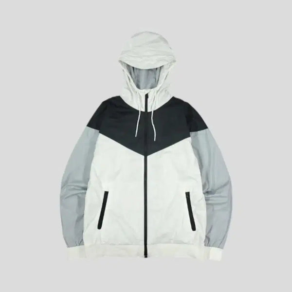 [BUNJANG] Nike Colorblock Raglan Windrunner Jacket (Size M) / 나이키 화이트 그레이 블랙 배색 이너메쉬 래글런 윈드러너 바람막이 점퍼 M