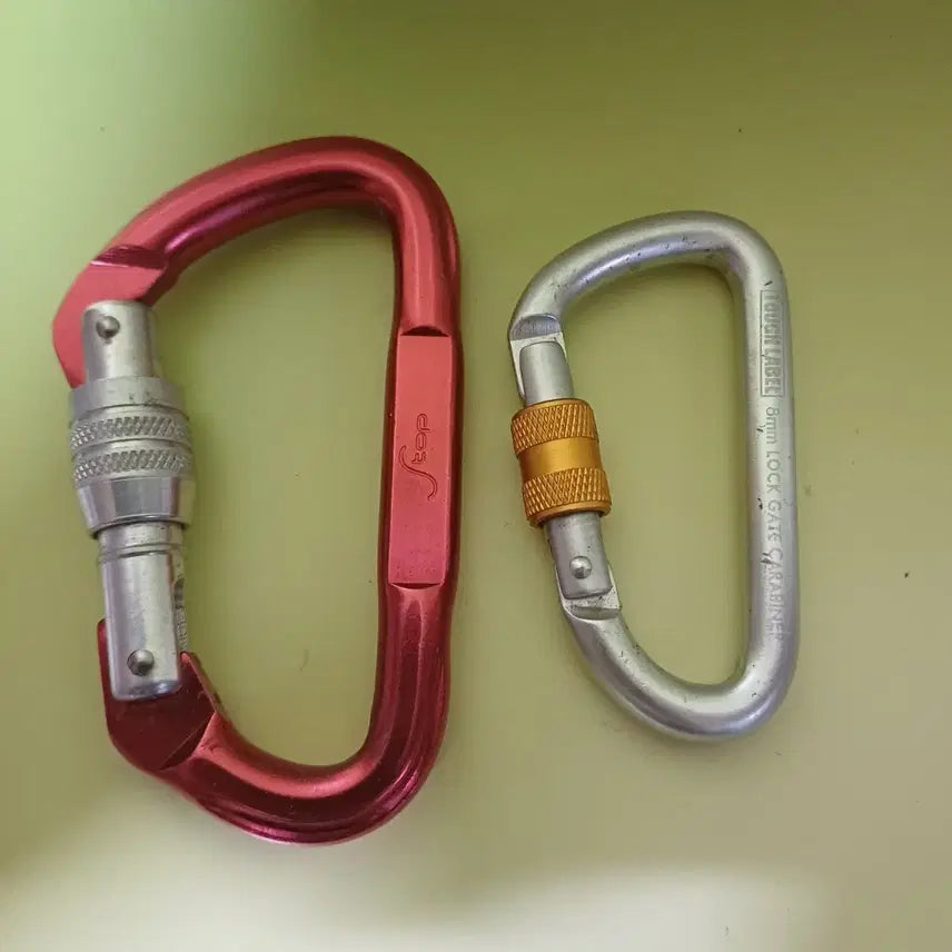 [BUNJANG] Climbing Carabiner Set (Red/Silver) / 등반용 카라비너 2개 세트 (빨강/실버)