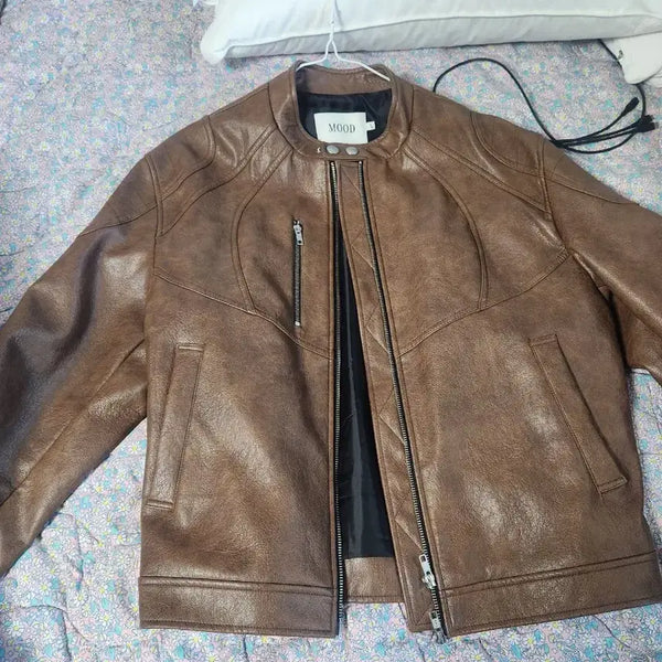 [BUNJANG] Mood Leather Jacket / 무드 가죽 자켓