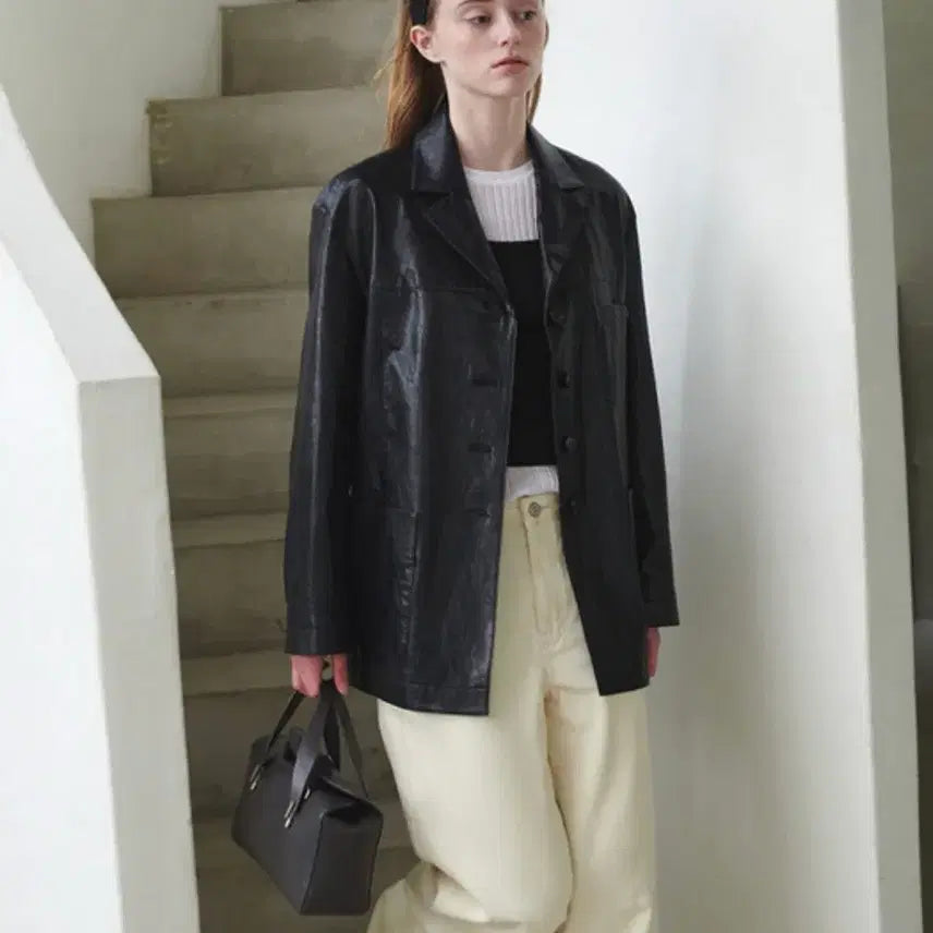 [BUNJANG] L'OBJET leather jacket / 급처 루에브르 가죽자켓