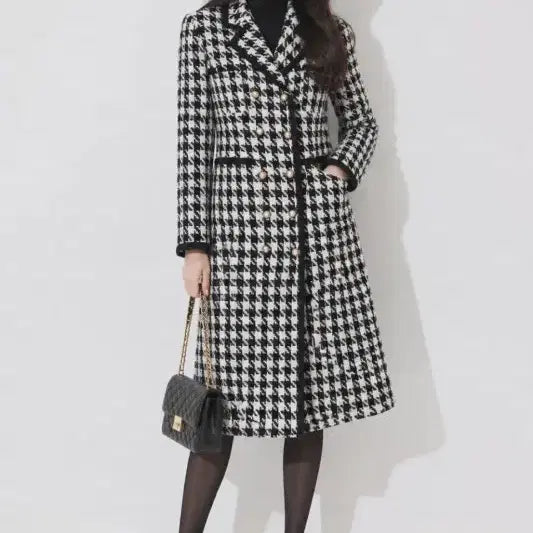 [BUNJANG] Chicline Jacquard Pattern Long Coat / 여S/시크라인 자가드 패턴 롱 코트