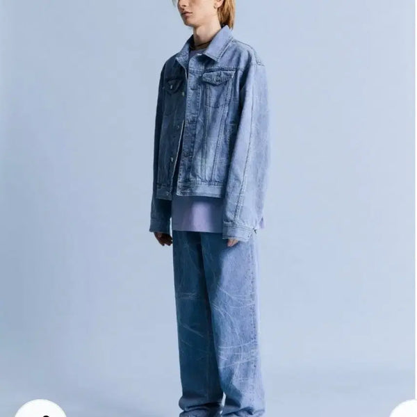 [BUNJANG] ADD OFF Line Circle Denim Jacket / [L]애드오프 라인서클 데님자켓