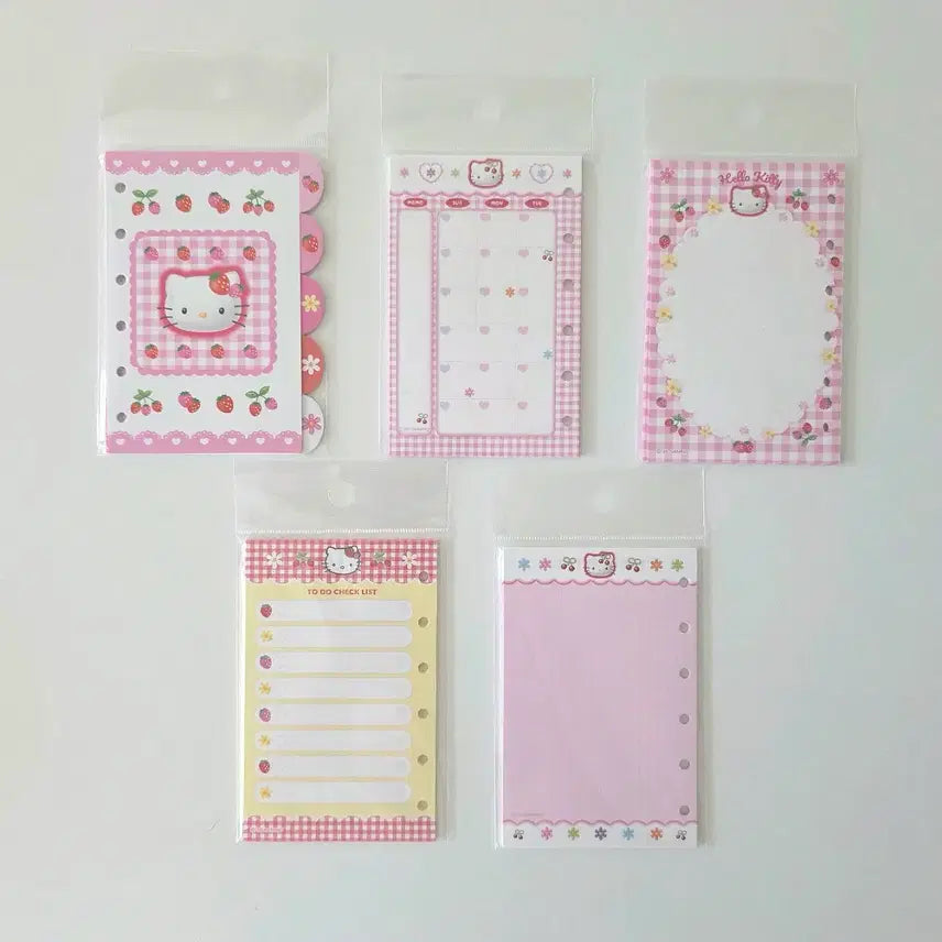 [BUNJANG] Hello Kitty 6-Hole Binder Refill Inserts / (5종 일괄)헬로키티 6공 다이어리 리필 바인더 속지, 산리오문방구,다꾸