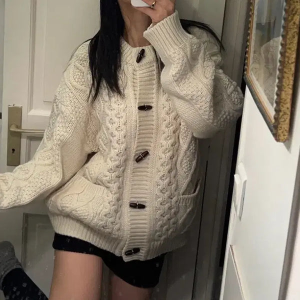 [BUNJANG] TheMoi Toggle Wool Knit Cardigan Ivory / 더무이 토글울니트가디건 아이보리 1회 잠깐착용