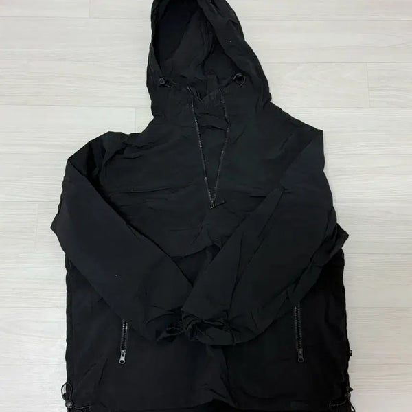 [BUNJANG] SPAO Black Hooded Windbreaker M / 스파오 블랙 후드 바람막이 M