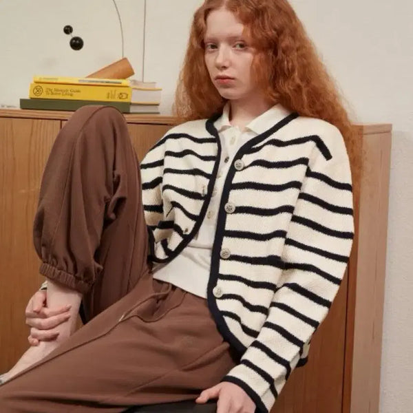 [BUNJANG] At Corner Stripe Cardigan / 앳코너 스트라이프 가디건
