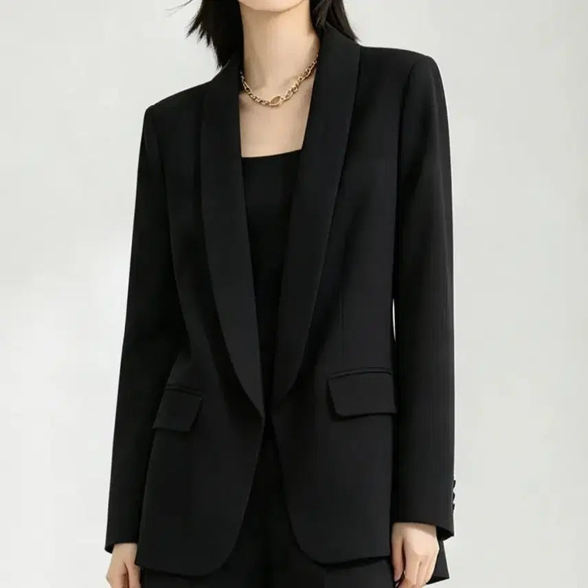 [BUNJANG] Women's Black Oversized Blazer Jacket / 새상품 블랙 오버핏 여성 자켓