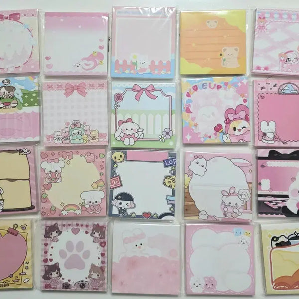 [BUNJANG] Cute Character Memo Pad Set - 20 Piece Bundle / 귀여운 캐릭터 메모지 세트 20셋 일괄판매 / 떡메모지 / 메모지/포용처분